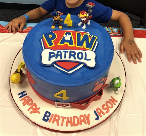 Paw Patrol 4th Birthday Boy Cake Done By Eddas Cakes Miami Fl 4th