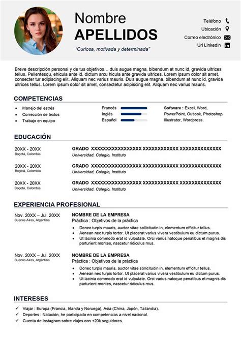 Beranda+plantilla d curriculun / currículum ejemplo : Ejemplo de Currículum Académico Gratis (con imágenes ...