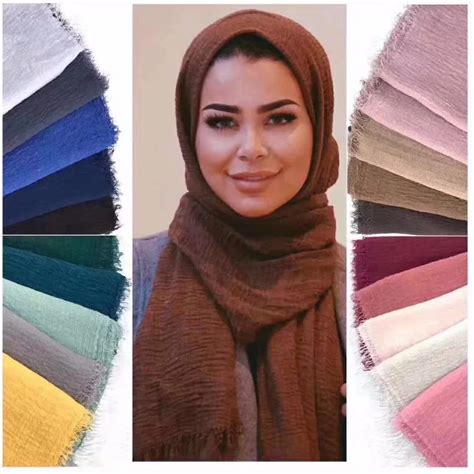 muslim bubble cotton wrinkle hijab scarves women fringe soft scarf big size pashmina 15pcs lot