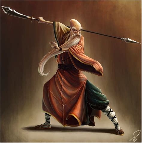 Old Shaolin Monk By Yandrk Grandes Guerreiros Personagens De Rpg