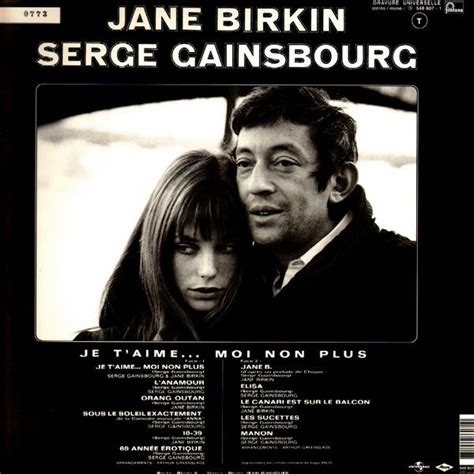 Je Taime Moi Non Plus Jane Birkin Serge Gainsbourg Birkin