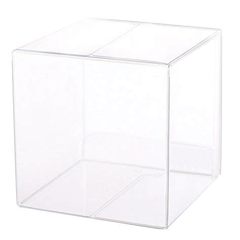 Lings Moment 50 Pcs 4x4x4 Inch Clear Wedding Favor Boxes For Middle