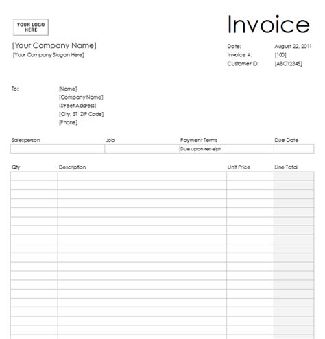 Free Printable Blank Invoices Templates Invoice Sample Invoice