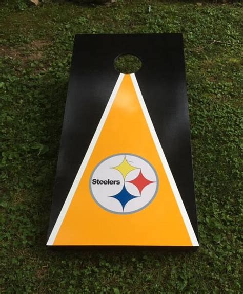 Painted Cornhole Boards Pittsburgh Steelers Etsy Cornhole Boards