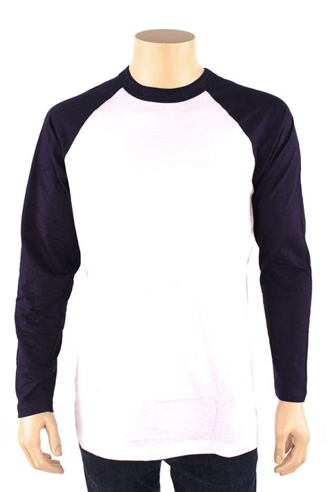 Long Sleeve Baseball T Shirt Jersey 100 Cotton Raglan Tee Men Team S M