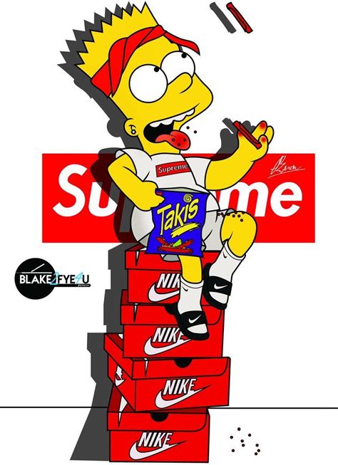 Bart Simpson Nike Supreme 962348 Hd Wallpaper And Backgrounds Download