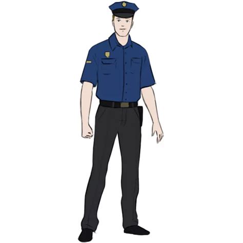 How To Draw A Police Officer Easy Drawing Art