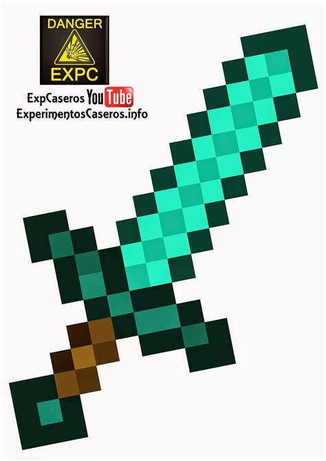 Espada De Diamante Minecraft Para Imprimir Plantilla De Espada De