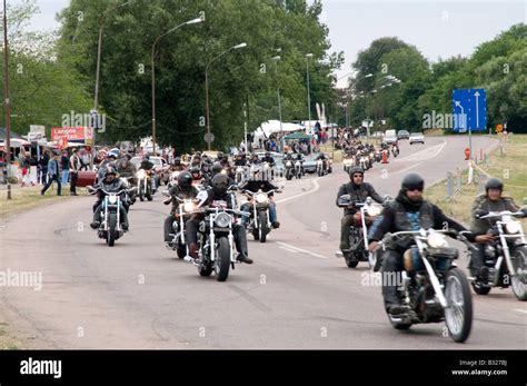 Biker Gang Hellsangel Hells Angels Harley Davidson Stock Photo Alamy