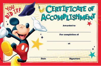 You can import it to your word processing software or simply print it. Mickey, You Did it Certificate | Kids awards, Disney classroom, Teacher stickers