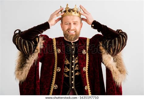 Smiling King Wearing Crown On Head Stock Photo 1635197710 Shutterstock