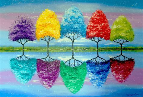 Colourful Trees Painting Jigsaw Puzzles Online