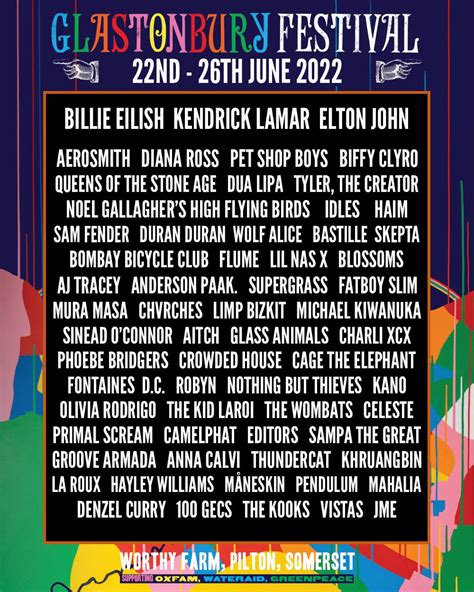 Glastonbury 2022 Lineup