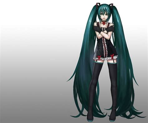 Hatsune Miku Dress Cg Twin Tail Anime Hot Anime Girl Vocaloids Realistic Hd Wallpaper