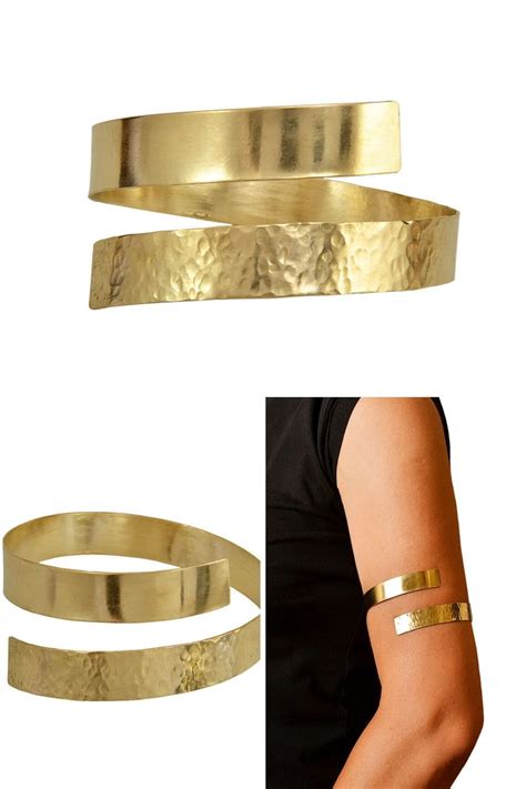 Gold Open Upper Arm Cuff Bracelet Greek Goddess Arm Band Etsy Upper