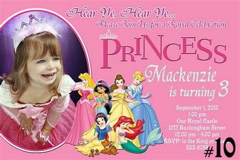 Free Printable Personalized Disney Princess Birthday Invitations