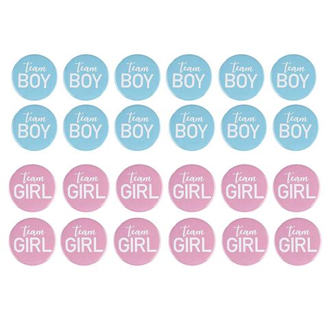 Gender Reveal Button Pins Pack Team Girl And Team Boy Pinback