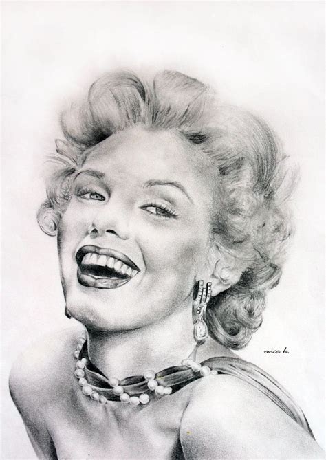 Marilyn Monroe Pencil Drawing By ~micahabito On Deviantart This Image