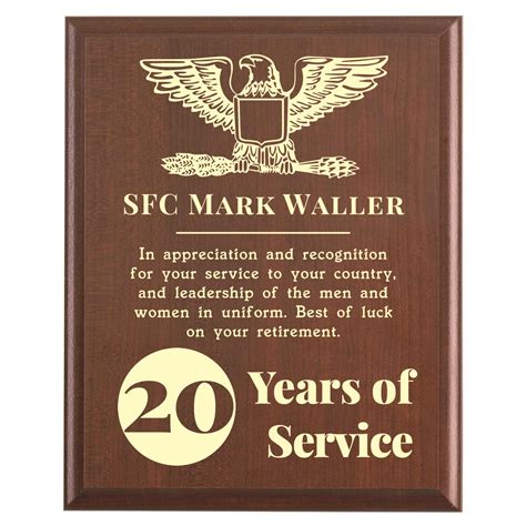 Military Retirement Award Plaque Armed Forces T For Retiring From
