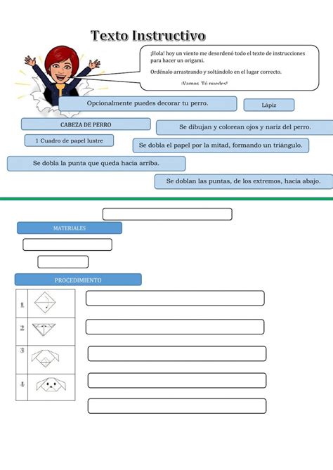 Ficha Interactiva De Estructura Y Orden Del Texto Instructivo Para