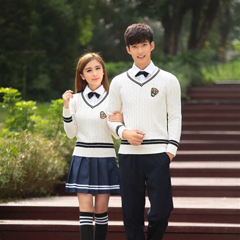 Japan Korea School Uniform Girls Cotton Sweater Shirt Skirt Winter