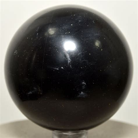 22 Peruvian Black Onyx Sphere Natural Rare Polished By Hqrp