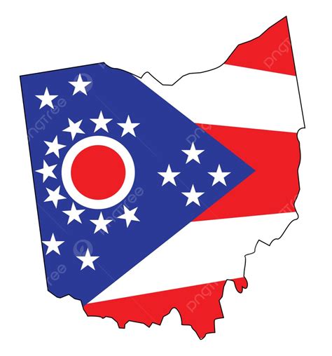 Ohio Outline Map And Flag Map Outline Ohio Vector Map Outline Ohio