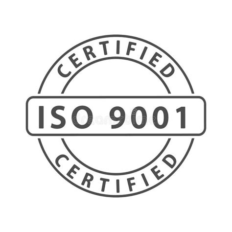 Iso 9001 Certification Stamp Flat Style Simple Design Stock Vector