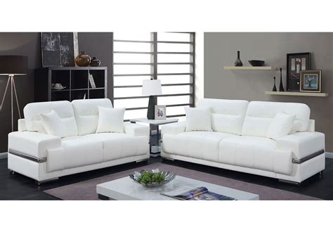 Modern Monaco Off White Leather Sectional Sofa Baci Living Room