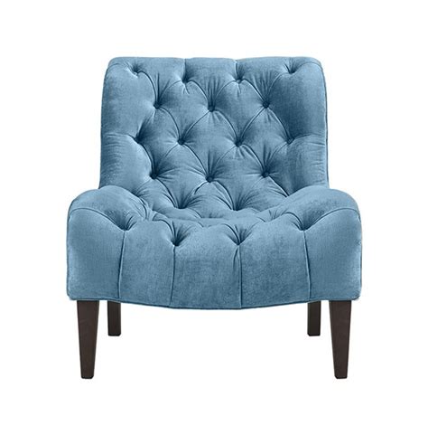Royal Blue Classic Styled Accent Chair With Velvet Upholstery Slipper