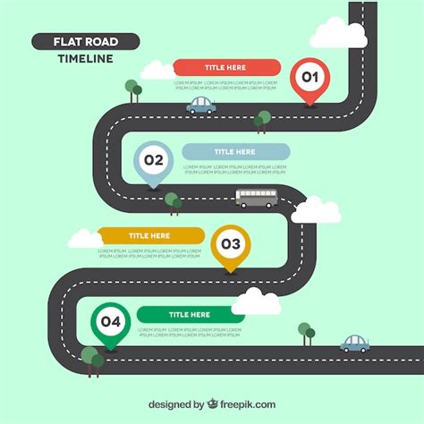 Free Vector Infographic Timeline Concept With Road