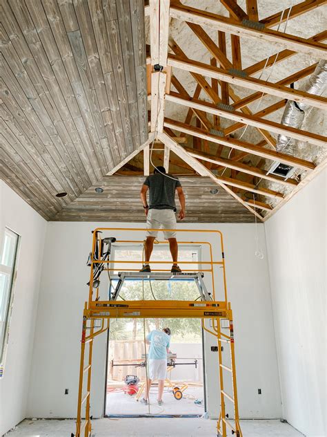 How To Install Shiplap On Your Ceiling Palm Grove Farmhouse