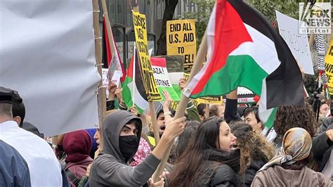 pro palestinian protesters blame israel for hamas terror attack in ‘repugnant demonstrations