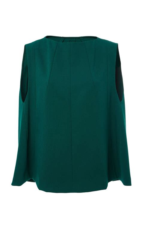 Narciso Rodriguez Wool Swing Top In Green Modesens Tops Swing Top Clothes