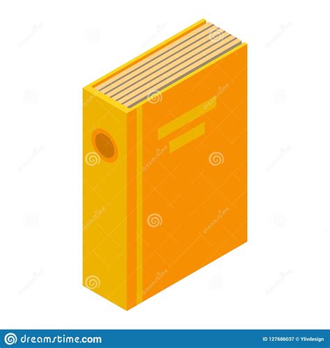 Yellow Folder Icon Isometric Style Stock Vector Illustration Of