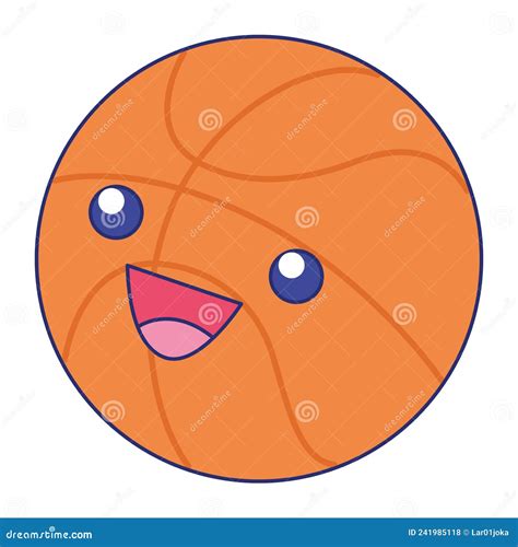 Isolated Colored Happy Basketball Character Vector Stock Vector