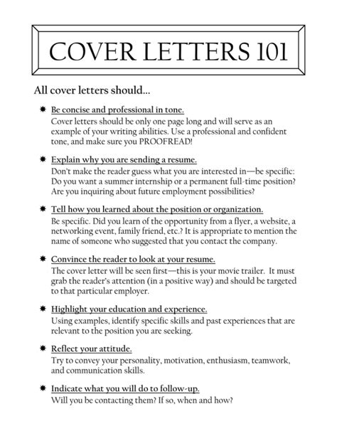 Cover Letters 101 All Cover Letters Should