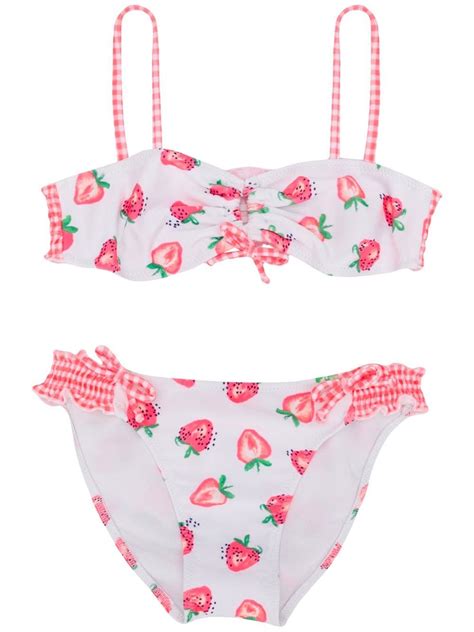 Sunuva Strawberry Print Bikini Farfetch Kawaii Swimsuit Girly