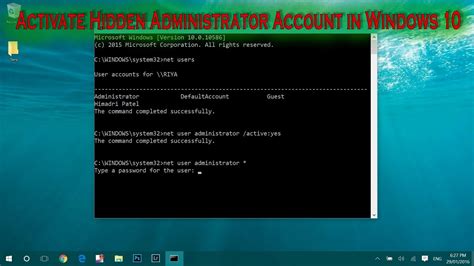 Windows 10 How To Enable The Hidden Administrator Account Net User