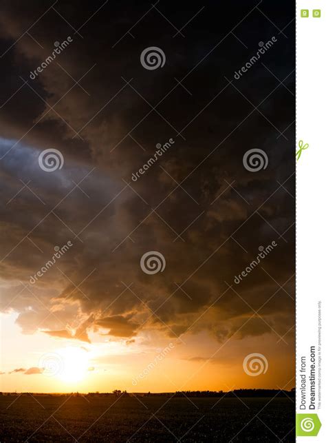 Brilliant Sunset After A Storm Stock Photo Image Of Orange Dark