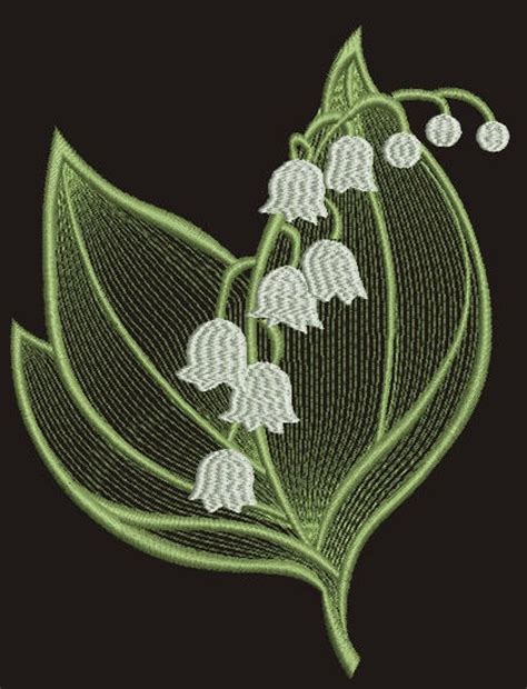 Lily Of The Valley Bouquet Machine Embroidery Design Tested Etsy