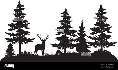 Buck In The Woods Stock Vector Images Alamy