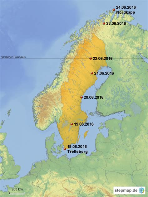Stepmap Schweden2016relief Landkarte Für Schweden