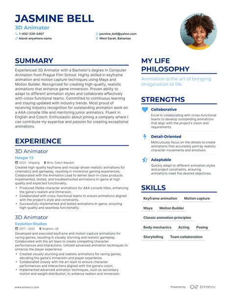 3 3d Animator Resume Examples And How To Guide For 2023