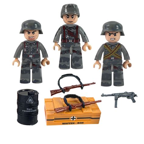 Buy 3 German Soldiers Ww2 World War Ii Custom 3 Minifigures Minifigs