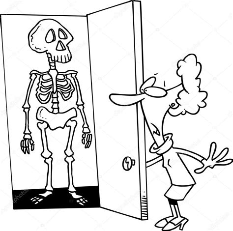 Cartoon Skeleton In The Closet — Stock Vector © Ronleishman 13949111