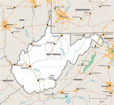 Top 98 Pictures Map Of Virginia And West Virginia With Cities Stunning