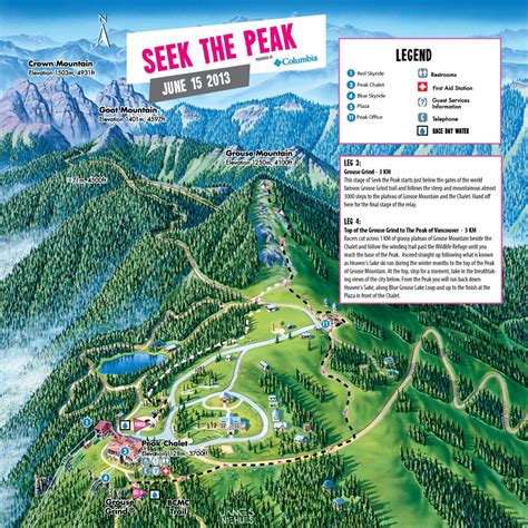 Seek The Peak Course Map Leg Top Of The Grouse Grind To The Peak Of Vancouver Km