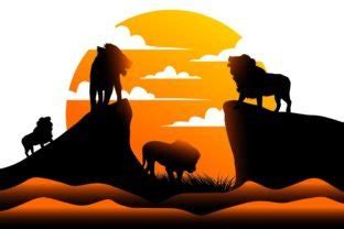 Lion King Of Wildlife In Sunset Graphic By Edywiyonopp Creative Fabrica