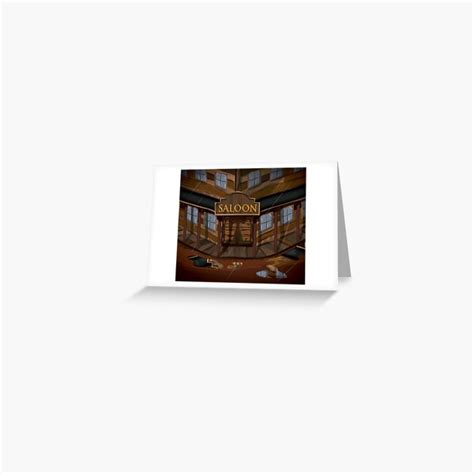 Wild West Saloon Bar Greeting Card By Vectorwebstore Redbubble